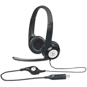 Logitech Stereo H390, slúchadlá s mikrofónom, ovládanie hlasitosti, čierna, USB